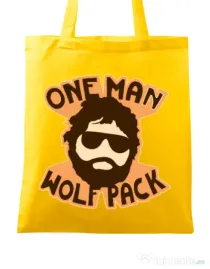 Sacosa din panza One man wolf pack Galben