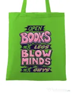 Sacosa din panza Open books Verde mar