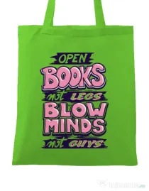 Sacosa din panza Open books Verde mar