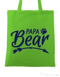Sacosa din panza Papa bear Verde mar
