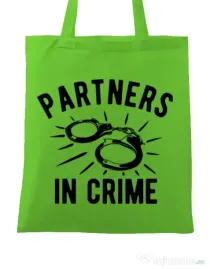 Sacosa din panza Partners in crime 1 Verde mar