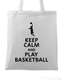 Sacosa din panza Play basketball Alb