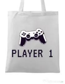 Sacosa din panza Player 1 Alb