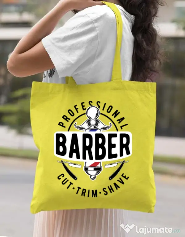 Sacosa din panza Professional barber Galben