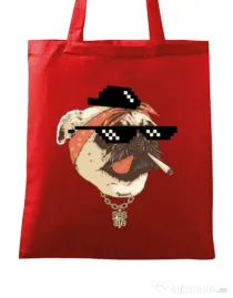 Sacosa din panza Pug Life Rosu