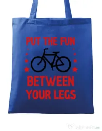 Sacosa din panza Put the fun Between your legs Albastru regal