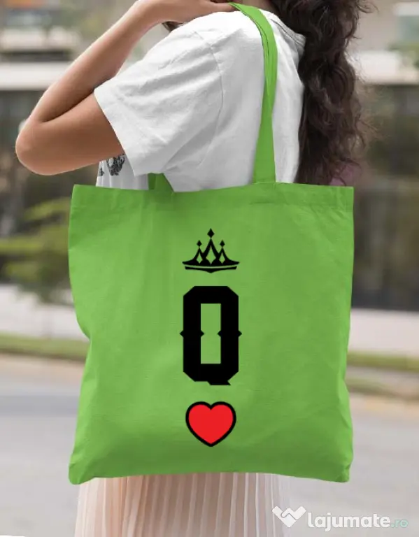 Sacosa din panza Queen Verde mar