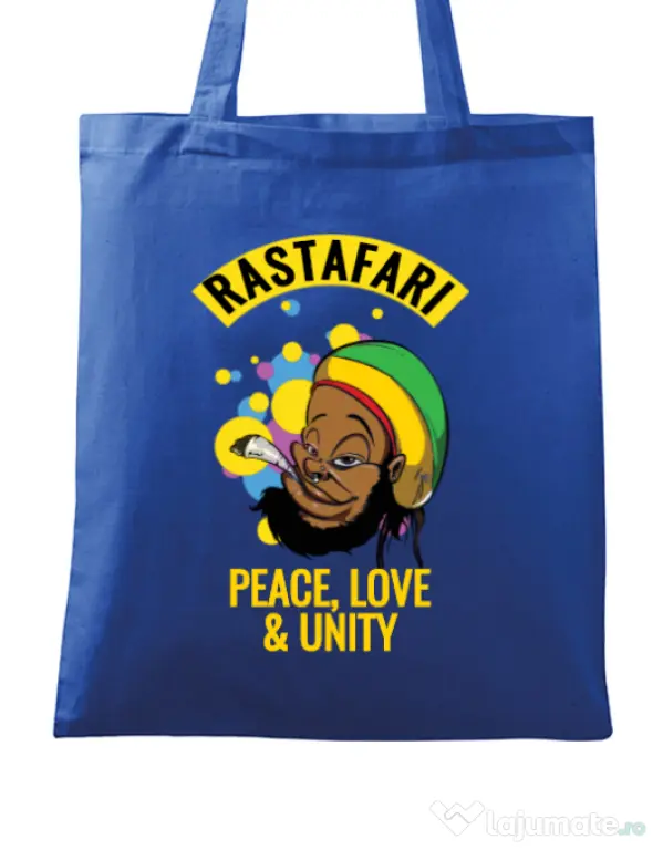 Sacosa din panza Rastafari Albastru regal