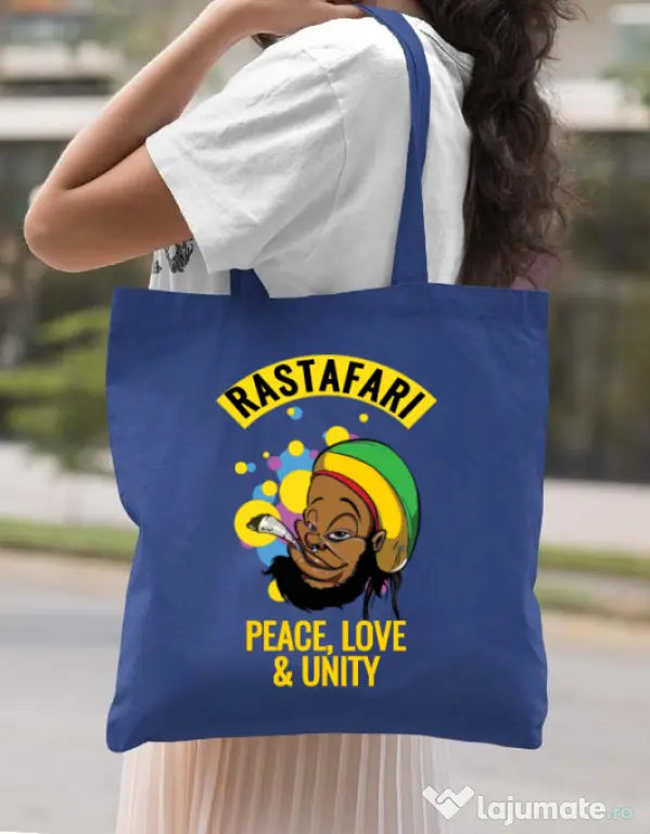 Sacosa din panza Rastafari Albastru regal
