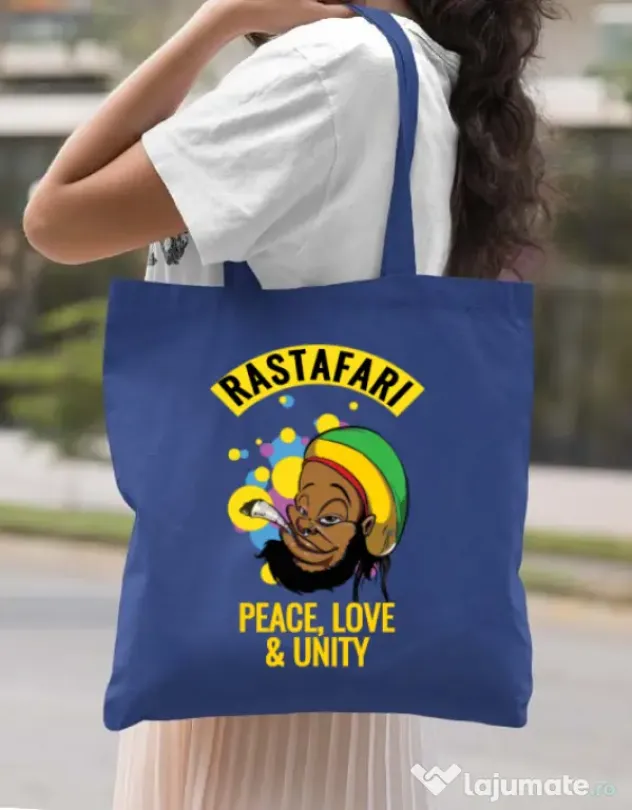Sacosa din panza Rastafari Albastru regal
