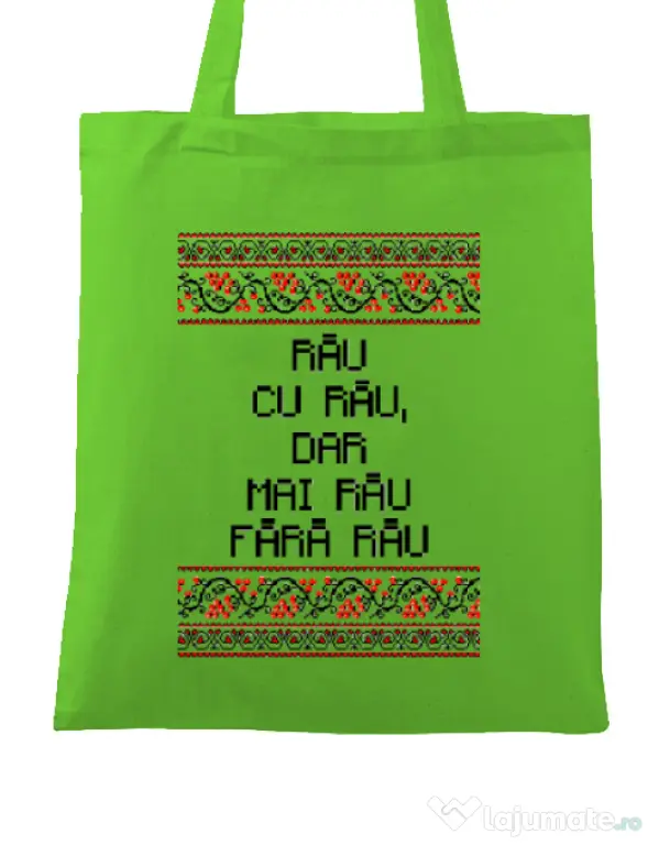 Sacosa din panza Rau cu rau Verde mar