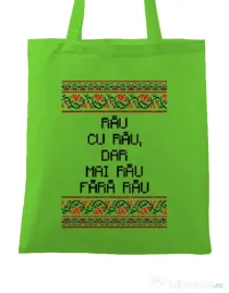 Sacosa din panza Rau cu rau Verde mar