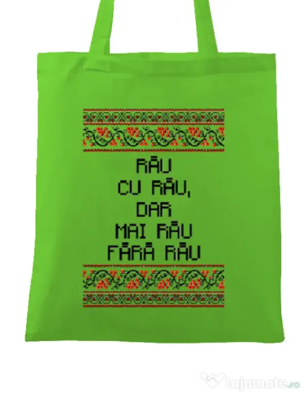 Sacosa din panza Rau cu rau Verde mar