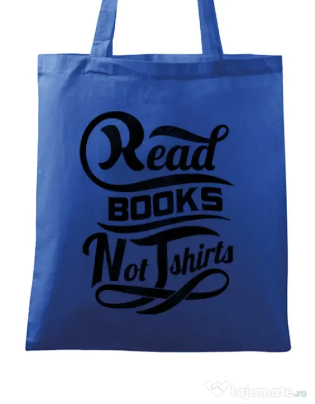 Sacosa din panza Read books Albastru regal
