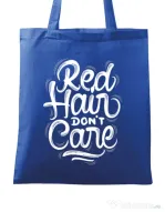 Sacosa din panza Red Hair Dont Care Albastru regal