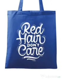 Sacosa din panza Red Hair Dont Care Albastru regal
