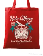 Sacosa din panza Ride The Waves Rosu