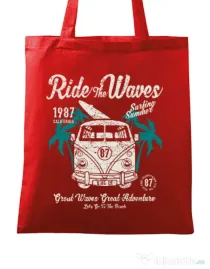 Sacosa din panza Ride The Waves Rosu