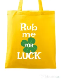 Sacosa din panza Rub me for luck Galben