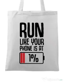 Sacosa din panza Run Alb