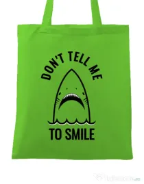 Sacosa din panza Sad shark Verde mar