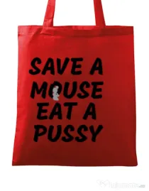 Sacosa din panza Save a mouse Rosu