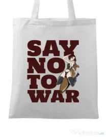 Sacosa din panza Say no to war Alb