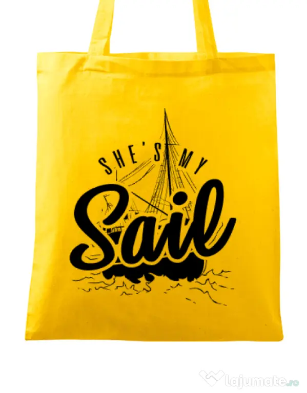 Sacosa din panza She s my sail Galben