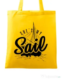 Sacosa din panza She s my sail Galben