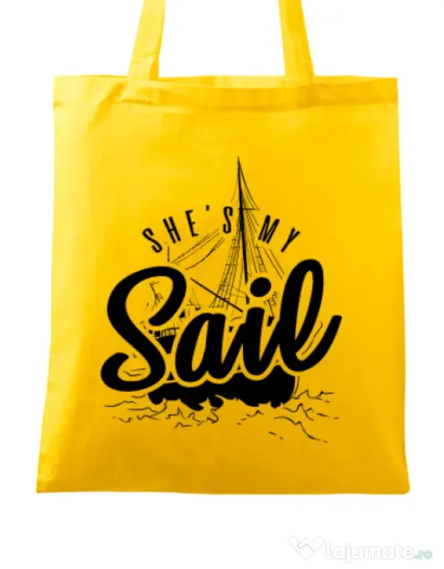 Sacosa din panza She s my sail Galben