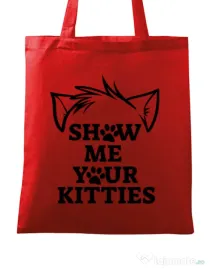 Sacosa din panza Show me your kitties Rosu