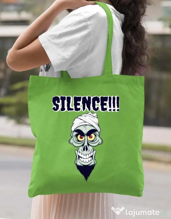 Sacosa din panza Silence Verde mar