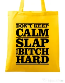 Sacosa din panza Slap the bitch Galben