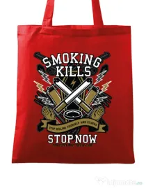 Sacosa din panza Smoking Kills Rosu