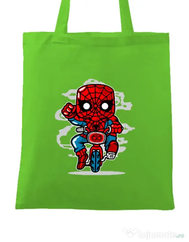 Sacosa din panza Spidey Minibike Verde mar