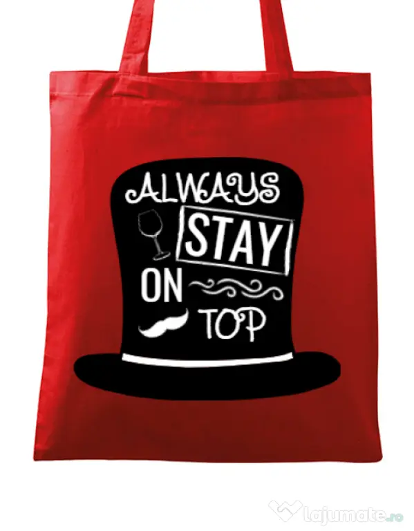 Sacosa din panza Stay on top Rosu