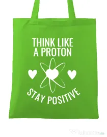 Sacosa din panza Stay positive Verde mar