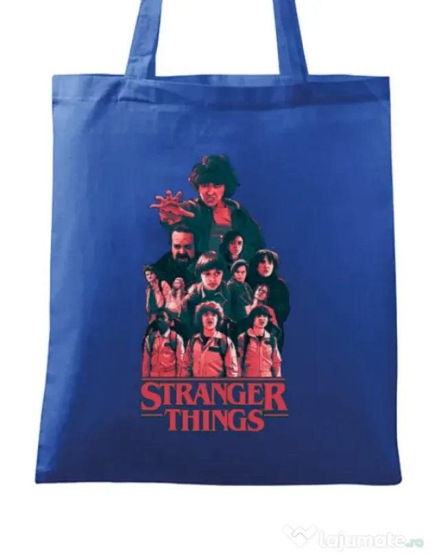 Sacosa din panza Stranger team Albastru regal