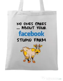 Sacosa din panza Stupid farm Alb