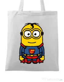 Sacosa din panza Super minion Alb