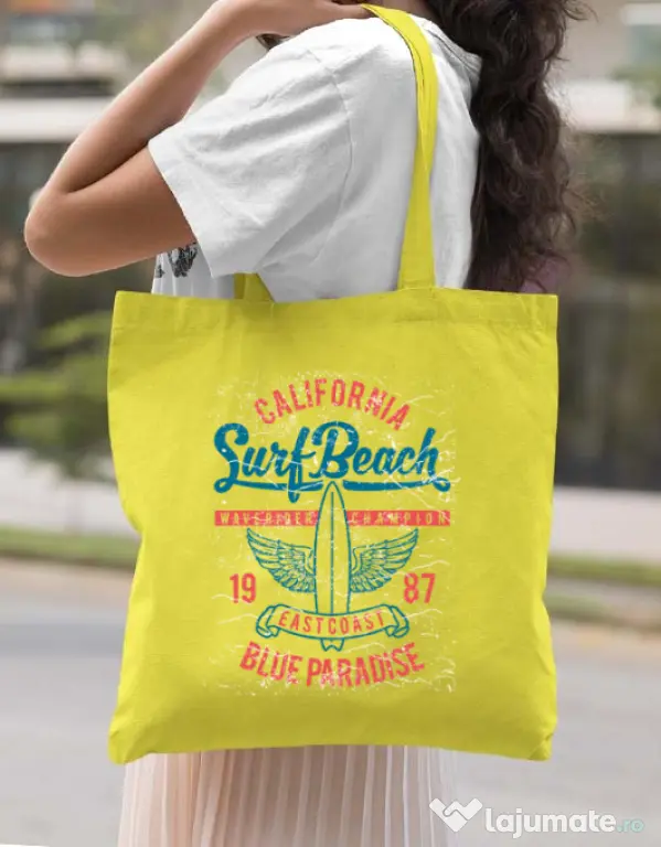 Sacosa din panza Surf Beach Galben