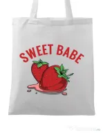 Sacosa din panza Sweet babe Alb