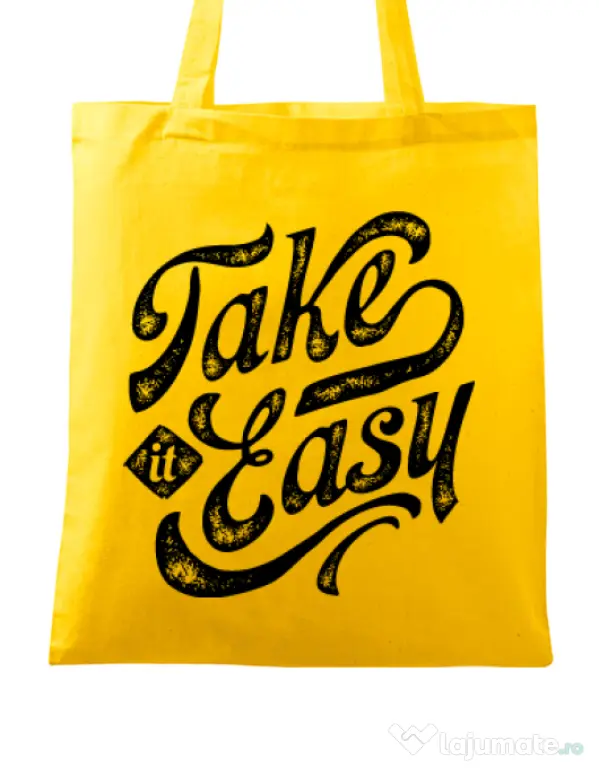 Sacosa din panza Take it easy Galben