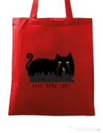 Sacosa din panza Take Meow Home Rosu