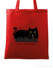 Sacosa din panza Take Meow Home Rosu