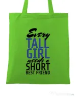 Sacosa din panza Tall best friend Verde mar