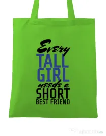 Sacosa din panza Tall best friend Verde mar