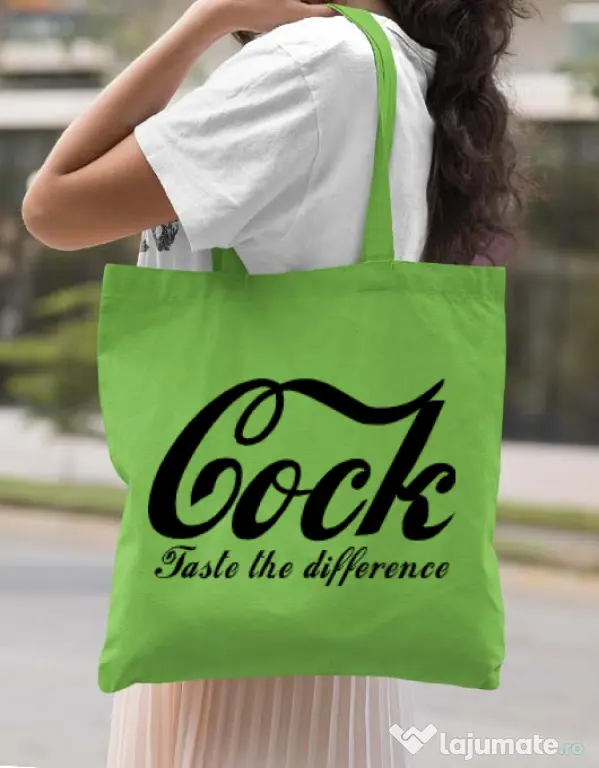 Sacosa din panza Taste the difference Verde mar
