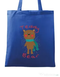 Sacosa din panza Teddy bear Albastru regal