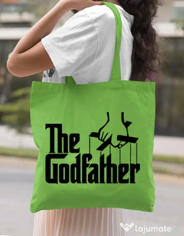 Sacosa din panza The godfather Verde mar